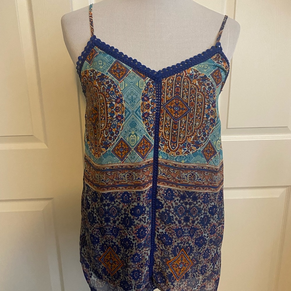 Womens spaghetti strap multi colored top